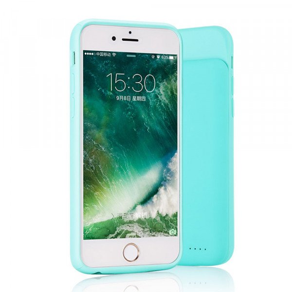 Wholesale iPhone 8 Plus / 7 Plus / 6s Plus / 6 Plus Portable Power Charging TPU Full Case 5000 mAh (Green)